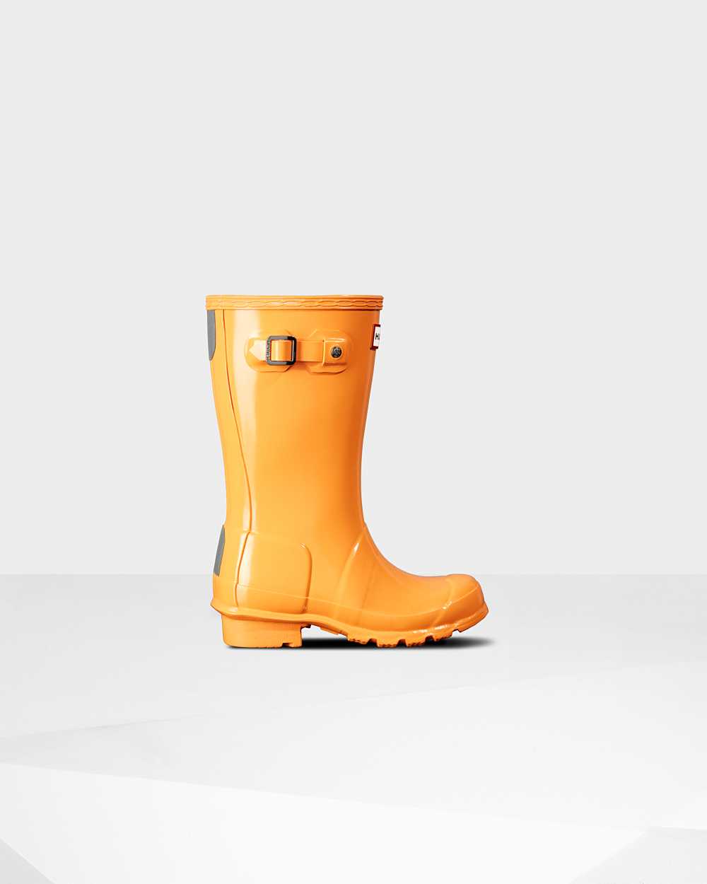 Hunter Kids Original Big Gloss Short Wellington Boots Orange,TPFL20689